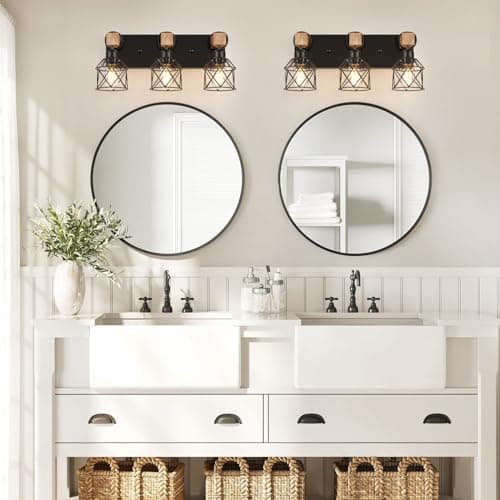 FadimiKoo 3-Light Farmhouse Vanity Light for Bathroom