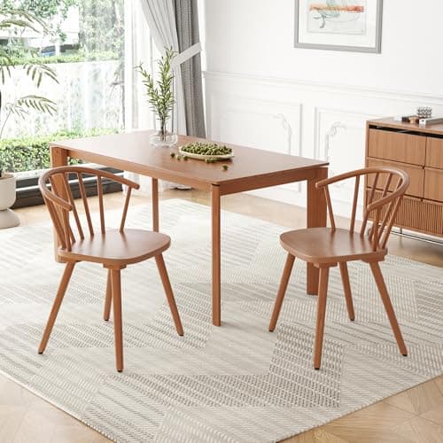 Windsor Mid-Century Modern Kitchen Dining Room Chairs — Walnut