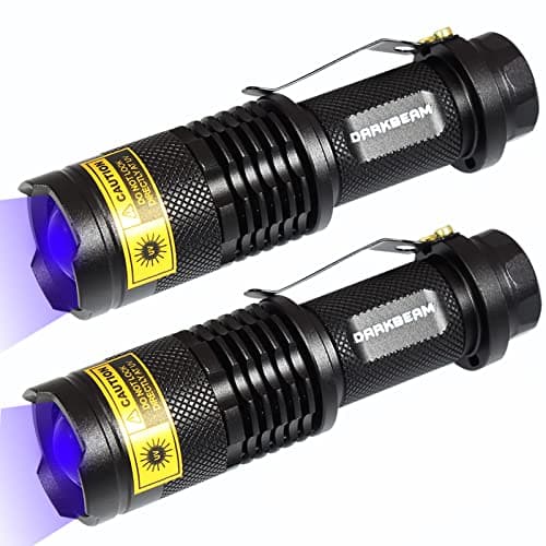DARKBEAM 2-Pack 365nm UV Light Flashlight for Dog Urine Detection & Resin Curing
