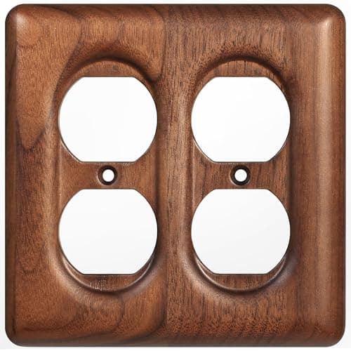 Stylish North American Walnut Switchplates for Modern Décor — Duplex Receptacle