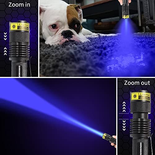 DARKBEAM 2-Pack 365nm UV Light Flashlight for Dog Urine Detection & Resin Curing