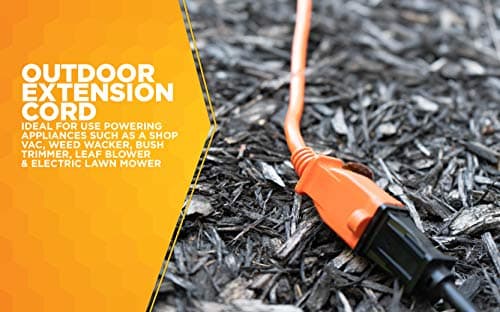 Woods 50ft 16 Gauge SJTW Light Duty Orange Extension Cord