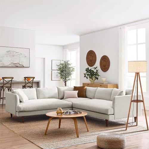 Brown Wooden Floor Lamp with 3 Color Temperature LED, Footswitch, ETL Listed