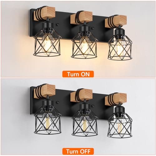 FadimiKoo 3-Light Farmhouse Vanity Light for Bathroom