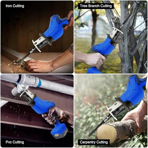 18V Cordless Reciprocating Saw with 4 Blades & Protective Kit