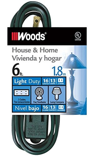 Simplified Product Title: Woods 12600G Green 6 Foot Extension Cord
