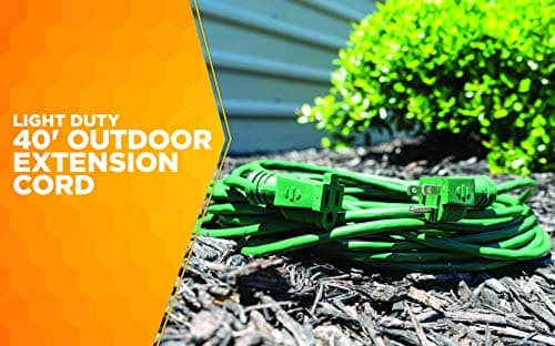 Woods 40ft 16-Gauge Outdoor Extension Cord, SJTW, Green