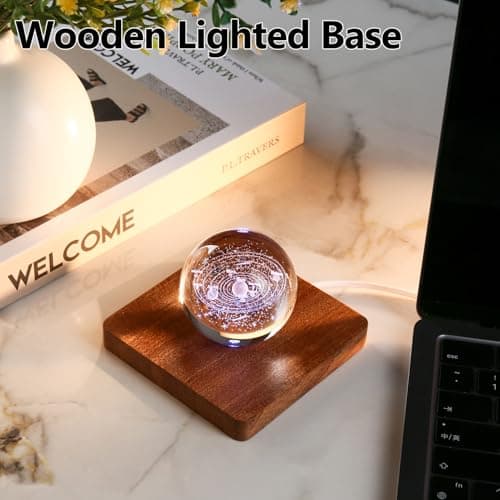 IFOLAINA Multicolor Changing LED Wood Light Base for Crystal Art Resin Pedestal Lamp