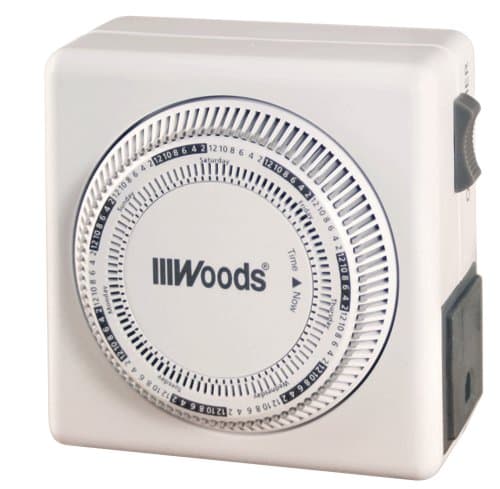 Woods 59201 Lamp Timer, Weekly Repeat with Grounded Outlet