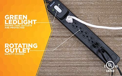 Surge Protector With Safety Overload Feature for 1440J Protection