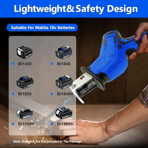 18V Cordless Reciprocating Saw with 4 Blades & Protective Kit