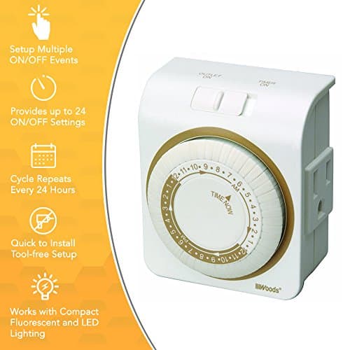 Mechanical Timer for Indoor 24-Hour Heavy Duty Use