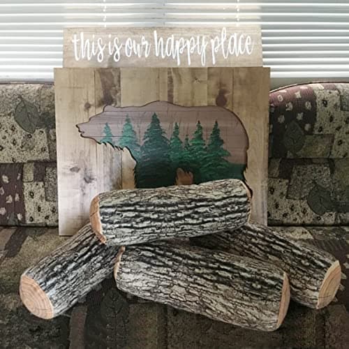 HYSEAS 3D Digital Print Kids' Funny Wood Log Throw Pillow Cylinder