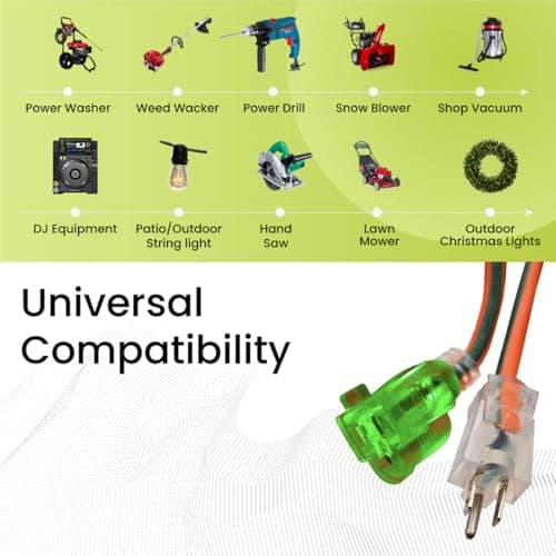 Go Green Power Inc. 50-Foot Heavy-Duty Weatherproof Outdoor Extension Cord - GG-13750