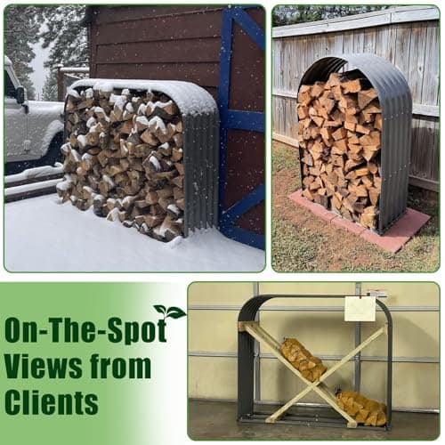 Galvanized Steel Firewood Storage Shed for Outdoor Use