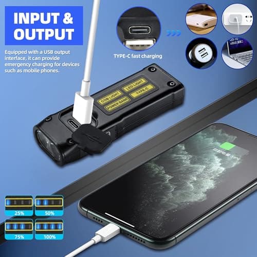 DARKBEAM 365+395 Blacklight Flashlight, High Lumen USB-C Rechargeable Red Light Emergency Power