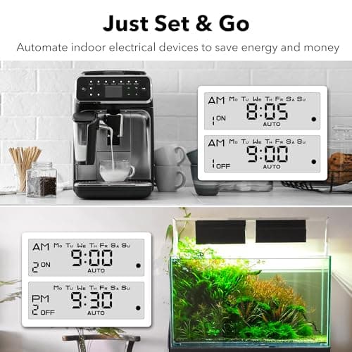 BN-LINK 7-Day Digital Timer, FD60 U6, for Lamp, Fan & Security (2 Pack)