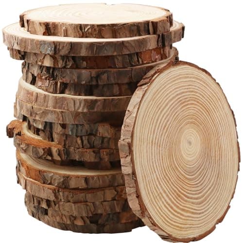 17 PCS Natural Round Wood Slices for Centerpieces,Crafts & Decor