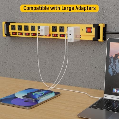 3300J Surge Protector Power Strip, 10 Outlets, Heavy Duty Metal Construction