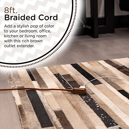 Cordinate 8 Ft 3-Outlet Flat Plug Extension Cord