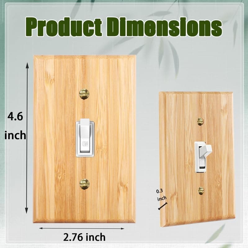Bamboo Solid Wood Light Switch Plate Decorative Cover