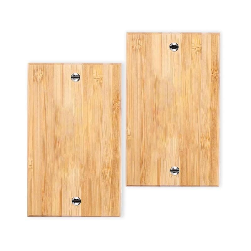 Solid Bamboo Single Toggle Light Switch Plate, 4.5" x 2.76" Home Decor — 2PC-Single Toggle Blank