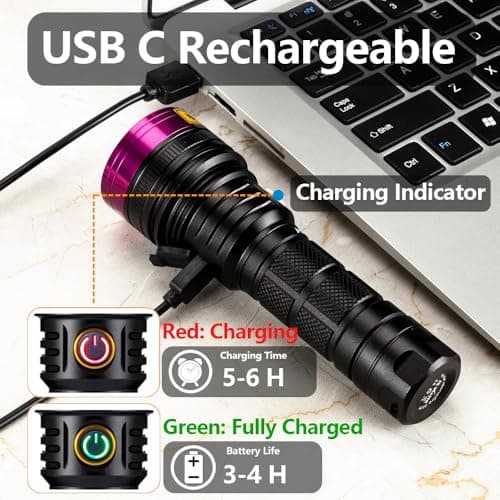 ALONEFIRE SV18 12W 365nm UV Flashlight for Pet Urine Detection & More