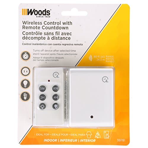 Wireless Remote Control Timer for Indoor Use with Countdown; 1 Polarized Outlet; White