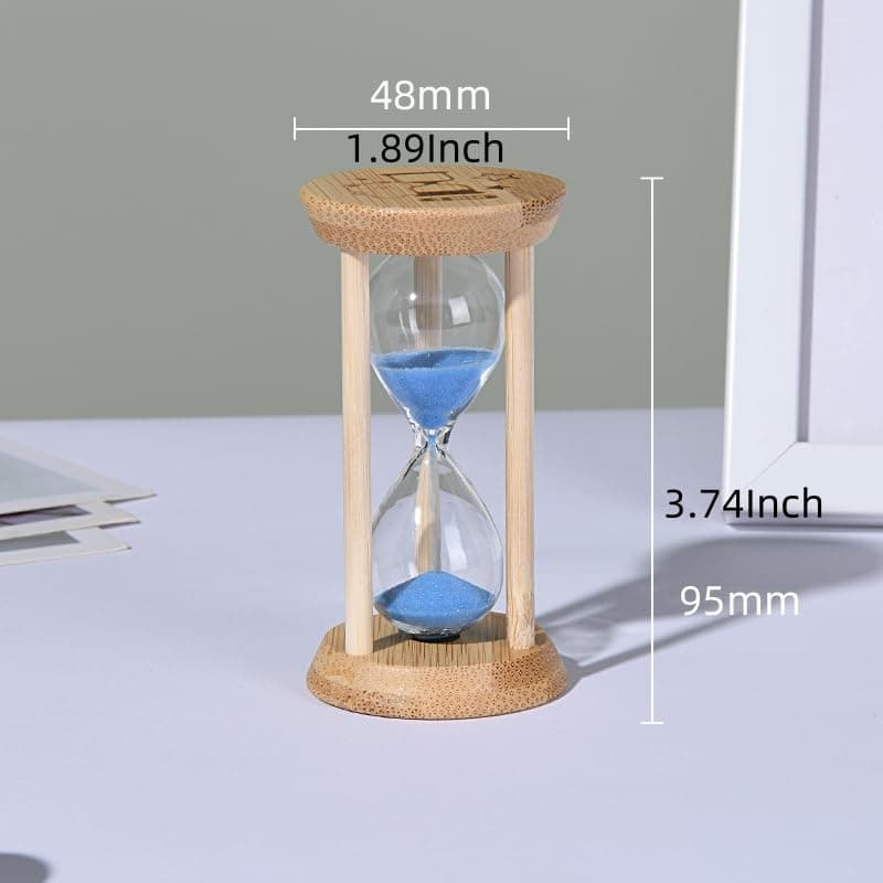 Bamboo 1 Minute Mini Sand Timer for Toothbrushing & Games（Blue）