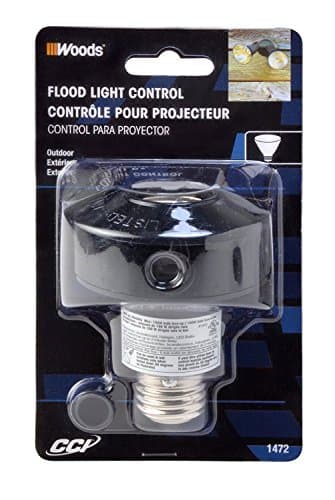 Woods 1472WD Outdoor Floodlight with Light Sensor; Grey