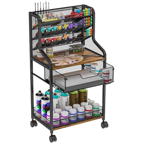 Multifunctional Rolling Utility Cart for Artists and Office