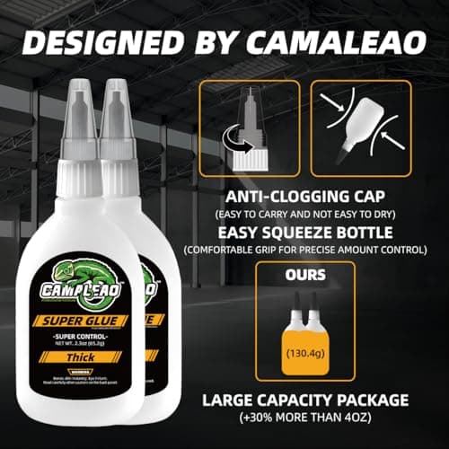 High-Strength 2610 PSI Super Glue, 4.6 oz, Extra Caps & Microtips