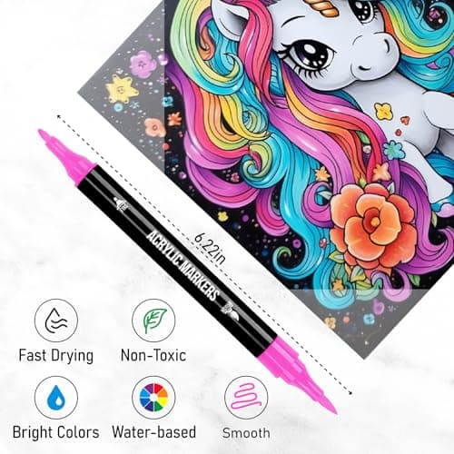 72 Color Acrylic Paint Markers for Artistic Crafts