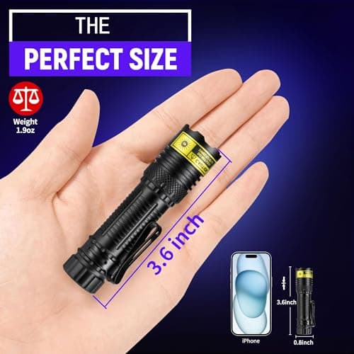 DARKDAWN 365nm Mini USB-C Rechargeable Black Light LED Flashlight