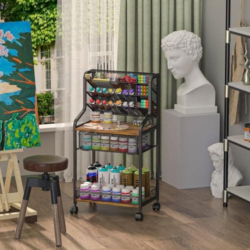 Multifunctional Rolling Utility Cart for Artists and Office