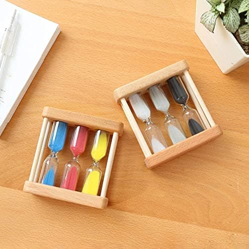 3-Minute Wooden Sandglass Timer Clock, Home Decor Kitchen Gift for Children