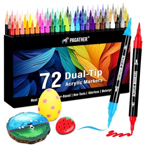 72 Color Acrylic Paint Markers for Artistic Crafts