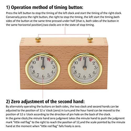 Fayle Analog Wooden Chess Timer for Board Games