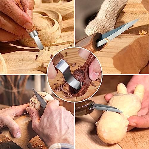 Tekchic Deluxe Wood Carving Kit with Whittling Knife & Leather Case