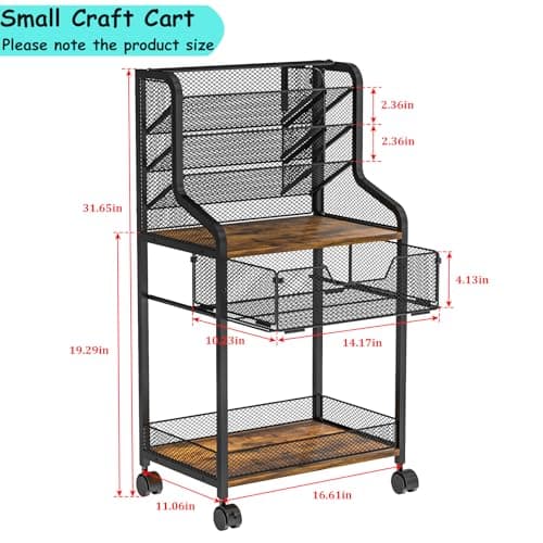 Multifunctional Rolling Utility Cart for Artists and Office