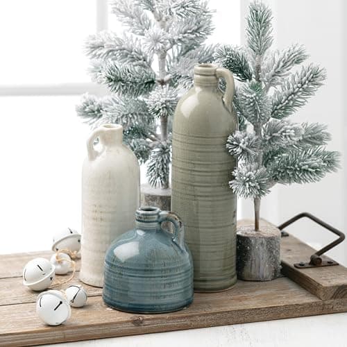 Sullivans Ceramic Jug Vase Set for Farmhouse Decor