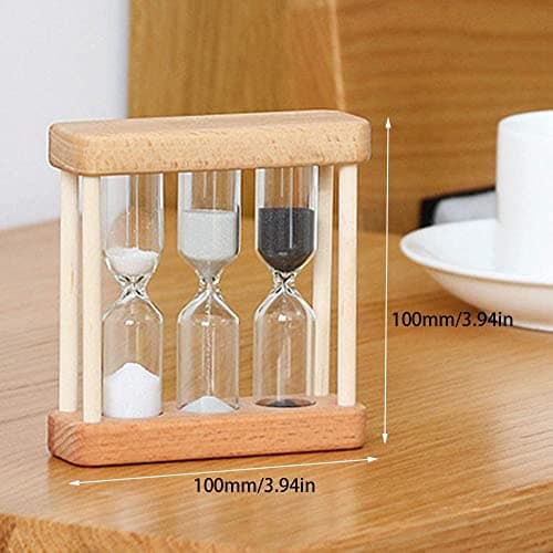 3-Minute Wooden Sandglass Timer Clock, Home Decor Kitchen Gift for Children