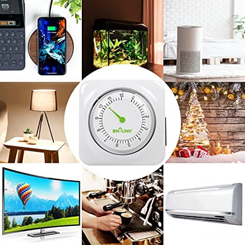 BN-LINK 12 Hour Energy Saving Countdown Timer, ETL Listed, 1875W for Kitchen(phone charger, lamps)