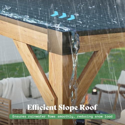 AMERLIFE 10 x 20 FT Solid Wood Gazebo with Metal Hardtop, Large Outdoor Grill Canopy