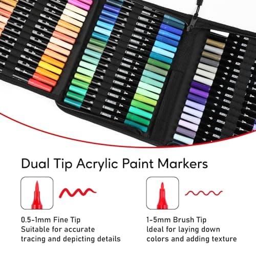 72 Color Acrylic Paint Markers for Artistic Crafts