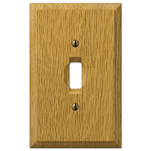 AMERELLE 4025T Traditional Single Toggle Light Oak Wallplate