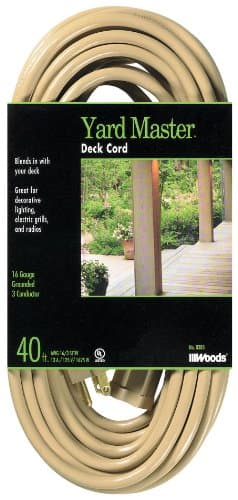 Yard Master Deck Extension Cord, 40 ft, Beige