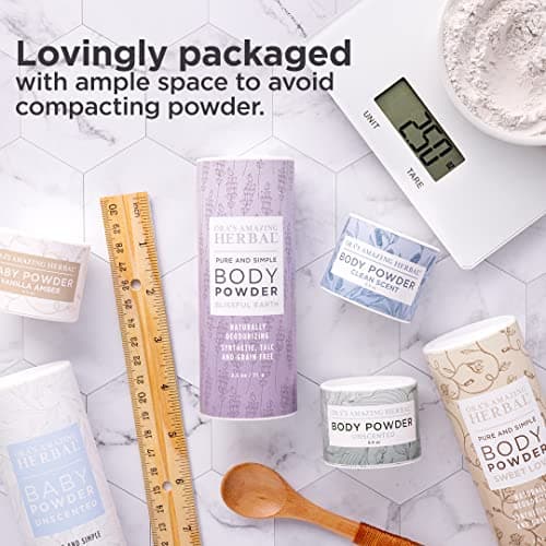 Talc Free Body Powder, Grounding Scent, Lavender & Vetiver, 2.5 oz