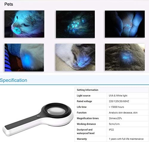 Simplified Product Title: Fluorescent Skin Examination Magnifying Lamp for Pets and Humans
