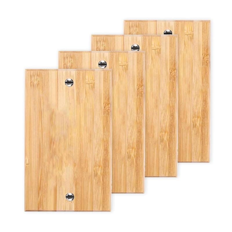 Solid Bamboo Single Toggle Light Switch Plate, 4.5" x 2.76" Home Decor — 4PC-Single Toggle Blank
